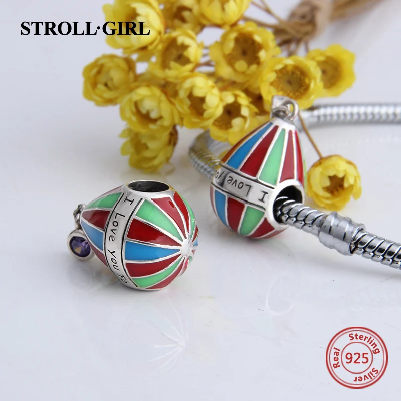 Fit Аутентичные Pandora Талисманы Браслеты Серебро 925 цвет эмали шар Бусины
