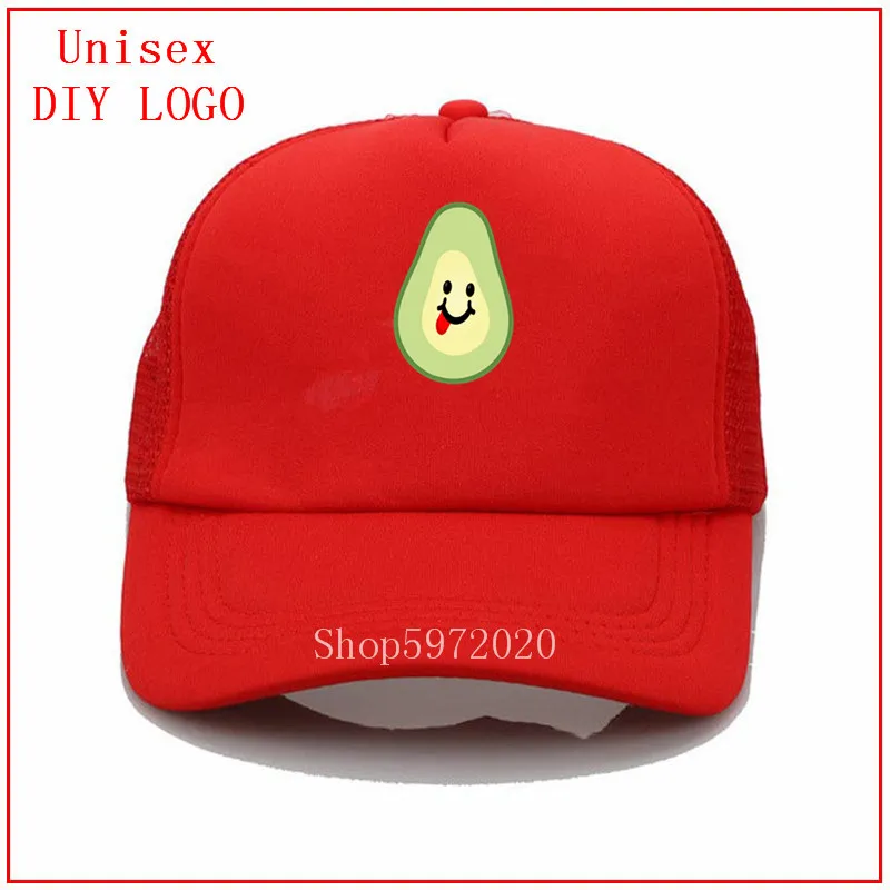 Смайлик авокадо snapback шляпа для гольфа Детская летняя девочек аниме бейсбольная
