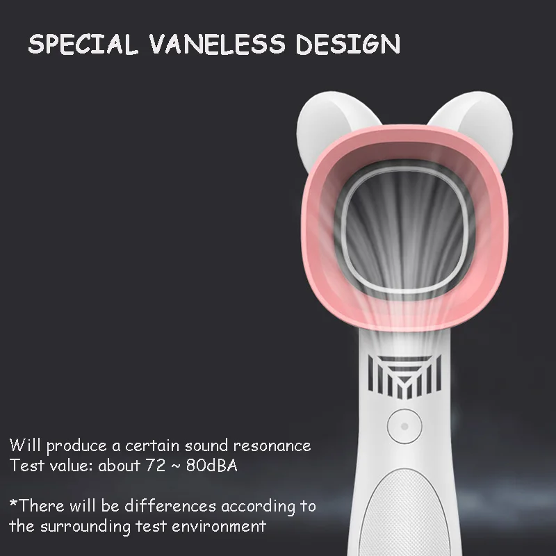 Mini Bladeless Fan Cute Cat Hand held USB Rechargeable Fans 2000mAh Mute Without Vane for Home Outdoor Ventilador Cooler 8H |