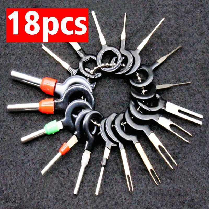 

18pcs 11pcs Car Plug Terminal Remove Tool Set Key Pin Automotive Electrical Wire Crimp Connector Extractor Kit Accessories