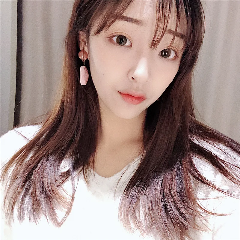 Модные кулоны серьги милые акриловые бусины розовые полимерные геометрические