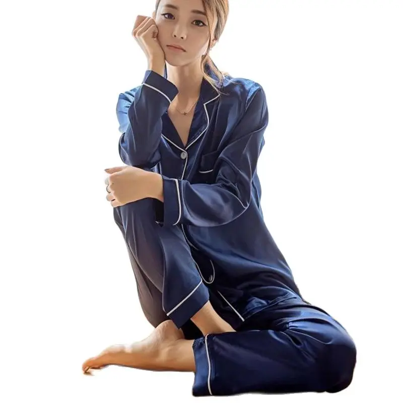Комплект шелковой одежды для сна с длинными рукавами Ультрамодный