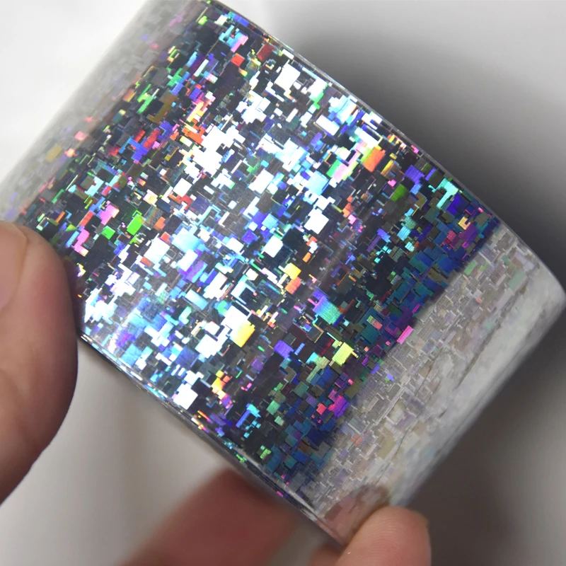 120 м Лазерная Серебряная Золотая переводная металлическая цветная наклейка для