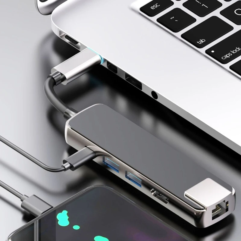 5 in 1 USB-C Docking Station 3.0 Hub High-speed Transmission 3840X2160P/30HZ for Travel Business Work Lightweight | Компьютеры и офис
