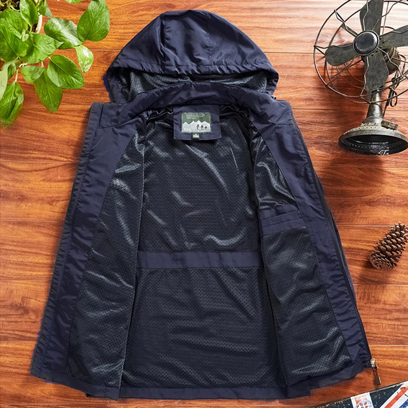 

Water Proof Coat Men Autumn Jacket Quick-drying Windproof Jacket Casual Coat Windbreaker Loose Mens Jackets And Coats M 5XL