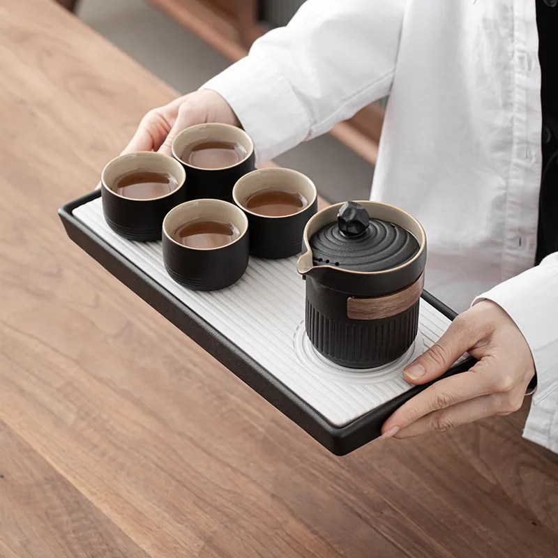 

Японо-Стиль бытовой черная керамика гун фу Чай комплект Керамика сухой Чай рекламных подарков, подарочный набор изготовления на заказ горя...