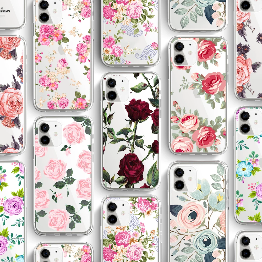 

ciciber Plant Flowers Cases For Iphone 11 Case For iPhone 11 Pro XR 7 X XS MAX 8 6 6S Plus 5S SE 2020 Silicone Funda Capa Cover