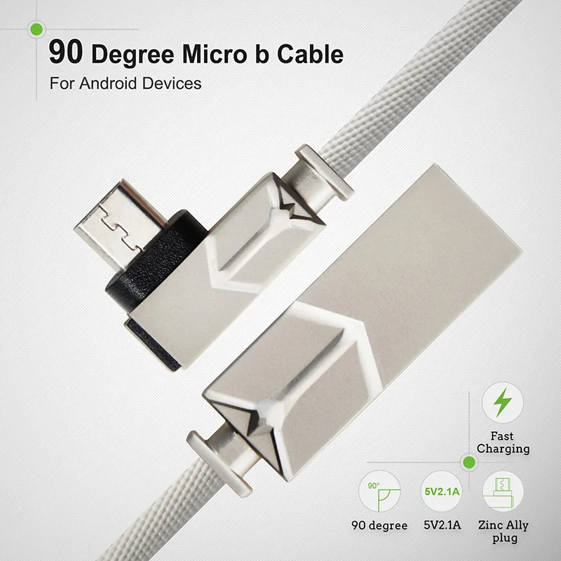 Кабель Micro USB кабель с прямым углом для samsung Xiaomi Android USB кабель 2A Быстрая зарядка Шнур Micro usb зарядное устройство N153