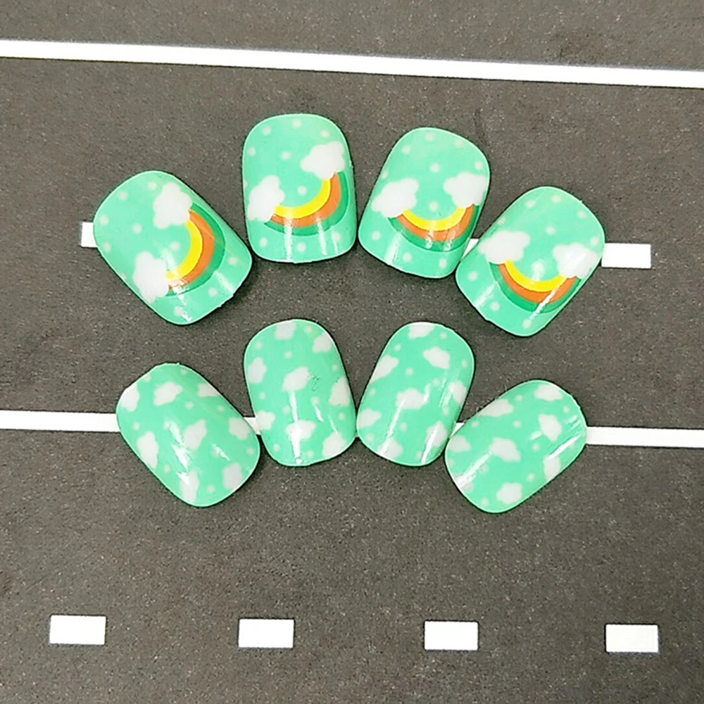 Накладные ногти для девочек забавные искусственные украшения ногтей накладные с