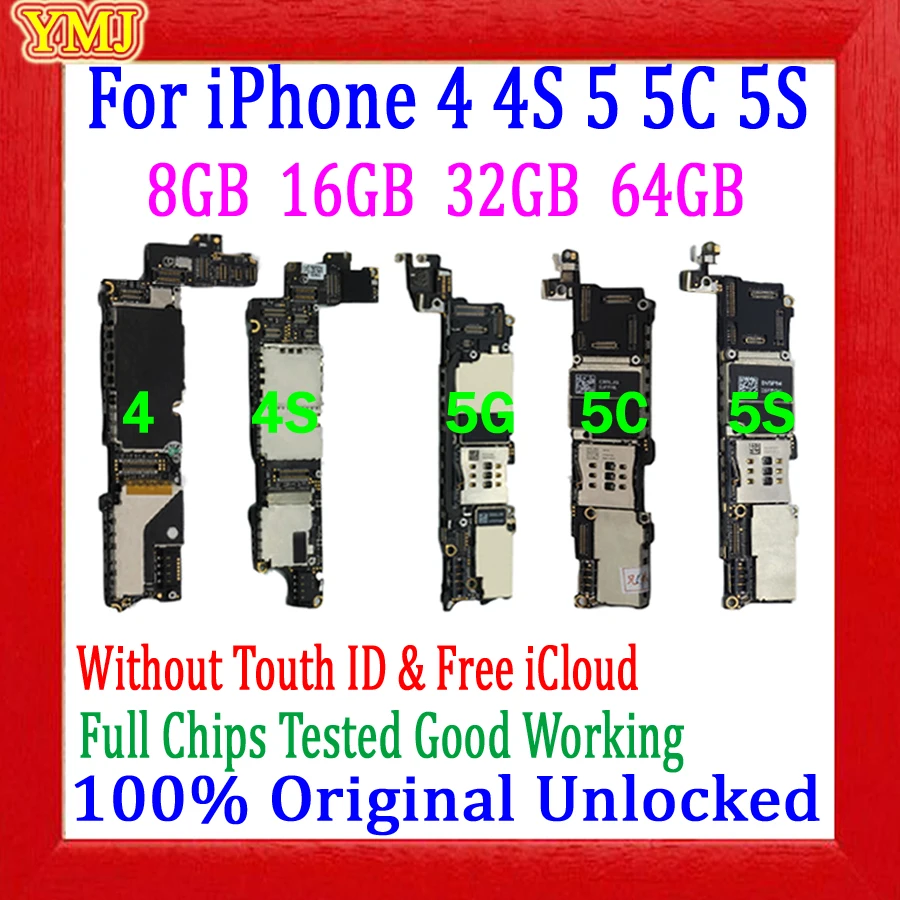 

Without Touch ID&Free Icloud For Iphone 5S 5C 5SE 6 Plus 6S Plus Motherboard Full Chips 100% Tested Logic Board Good Working