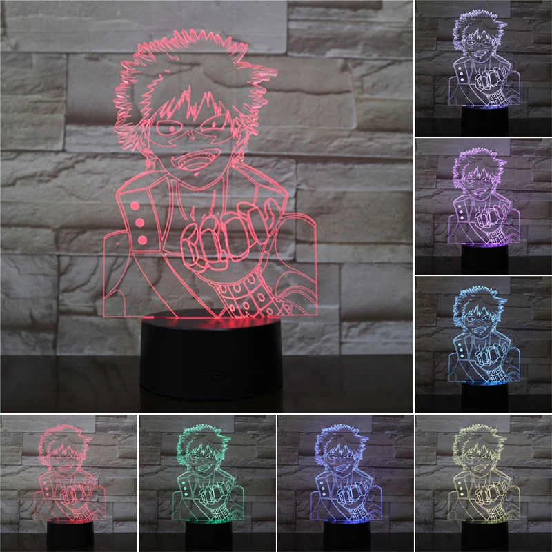 С героями из мультфильма Мой герой Deku 3D лампа Аниме Драконий жемчуг Рисунок 7 Цвет