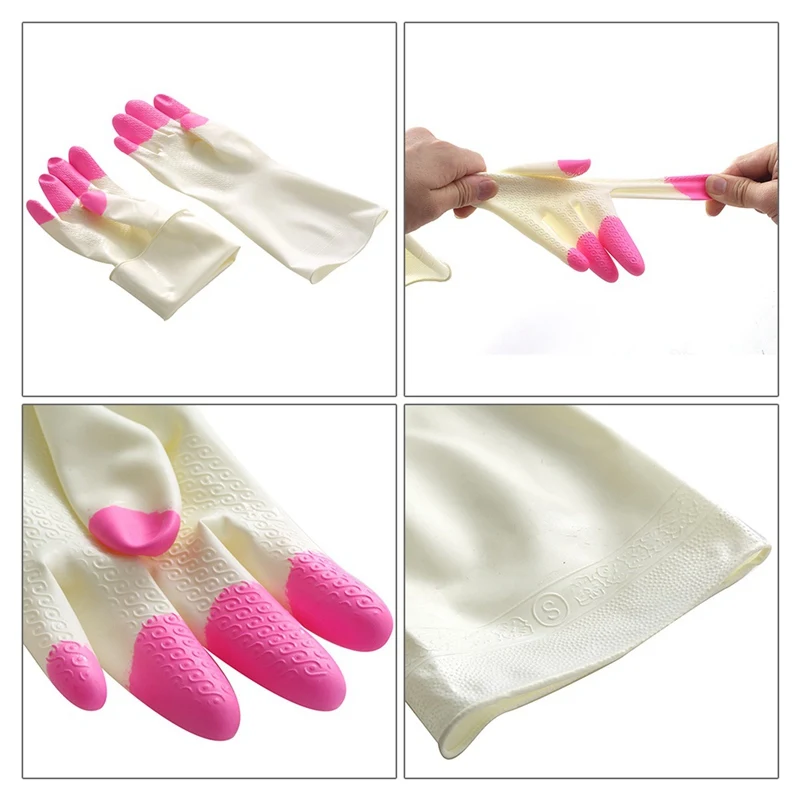 

A 1 Pair Kitchen Dish Fingers Rubber Dishwashing Household Cleaning Gloves Multifunction Home Washing Cleaning Gloves Garden