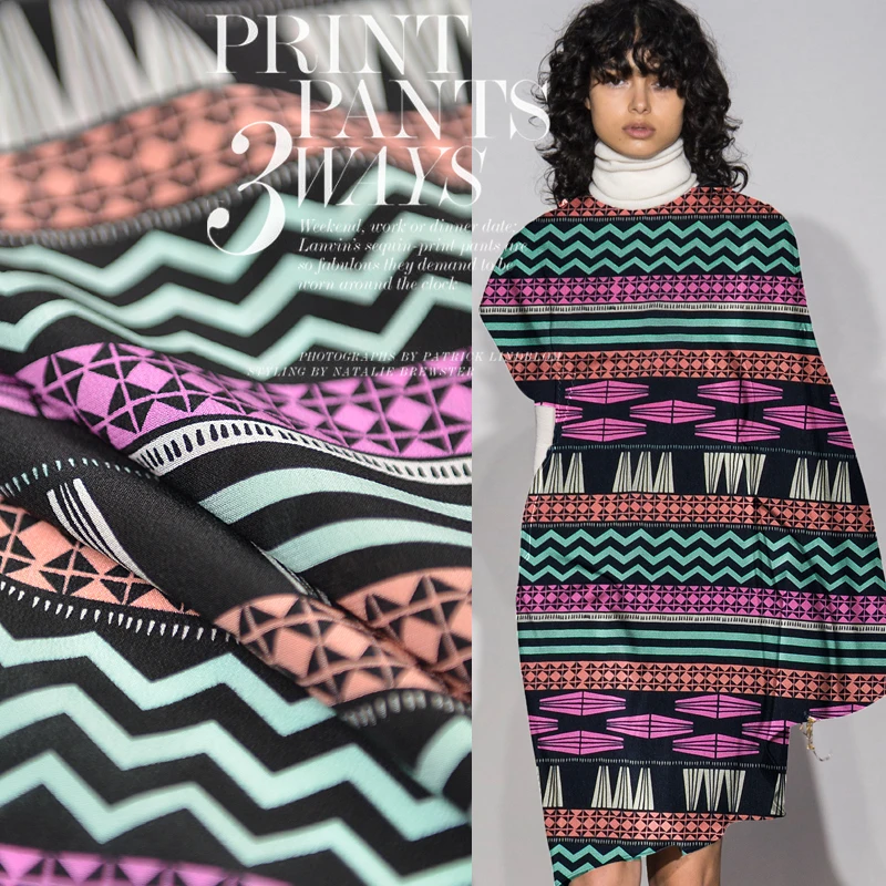 Женский крепдешин с геометрическим рисунком 100% шелк ширина 140 см|Ткань| |