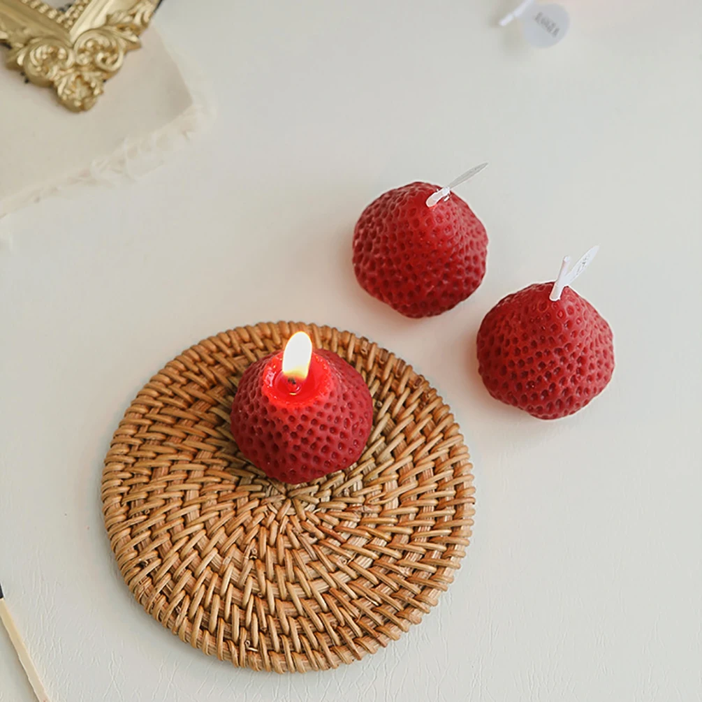 1/4PCS Strawberry Decorative Aromatic Candles Soy Wax Scented Candle for Birthday Wedding | Дом и сад