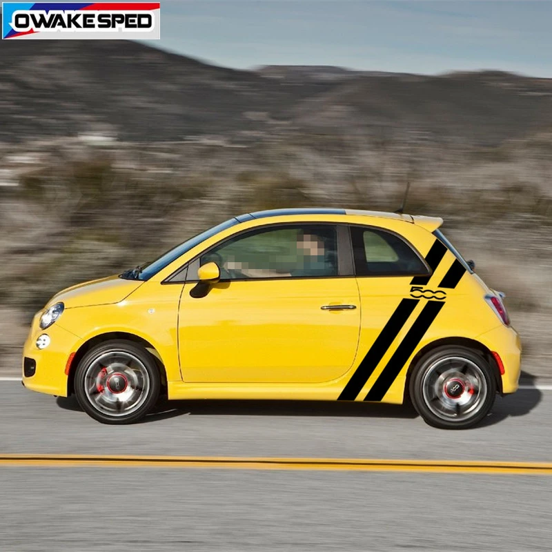 Для Fiat 500 595 Abarth спортивные полосы Автомобильная дверь боковой Декор Наклейка
