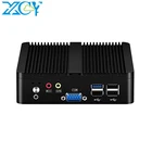 Мини-ПК XCY без вентилятора Intel Celeron j1900 Win Windows 10 7 Linux Тонкий клиент Minipc Pfsense Micro 2 Lan Port Tv Настольные компьютеры J1800 N2810 N2815 N2930 Pentium J2900 Компьютер DDR3L Промышленный USB3.0 US