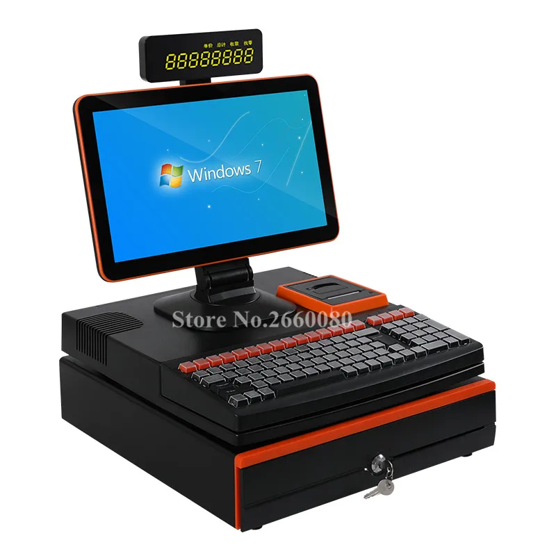 Wi Fi pos система машина 15 6 &quotЖК монитор кассовый аппарат с 58 мм чековым принтером и