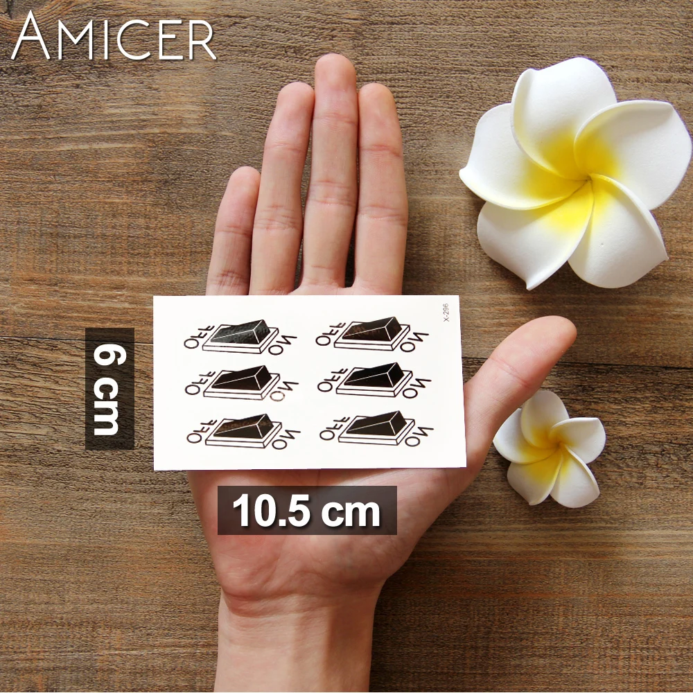 Водостойкая временная татуировка наклейка на выключенном переключателе