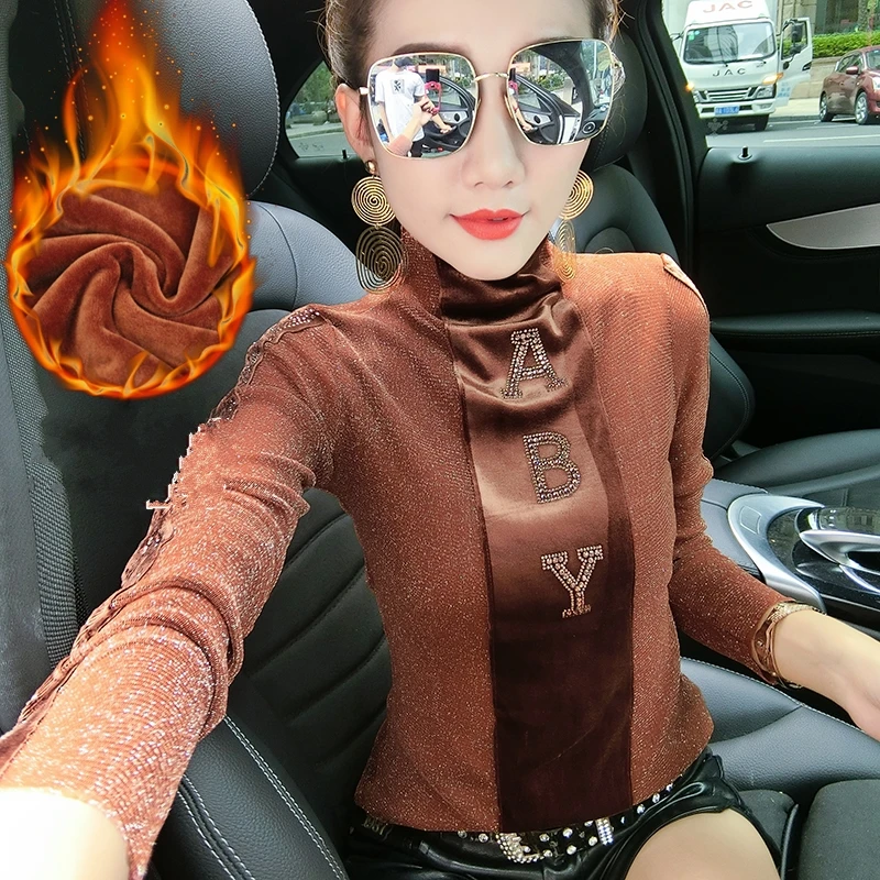 Женские футболки в стиле пэчворк с блестящими бриллиантами и буквенным принтом