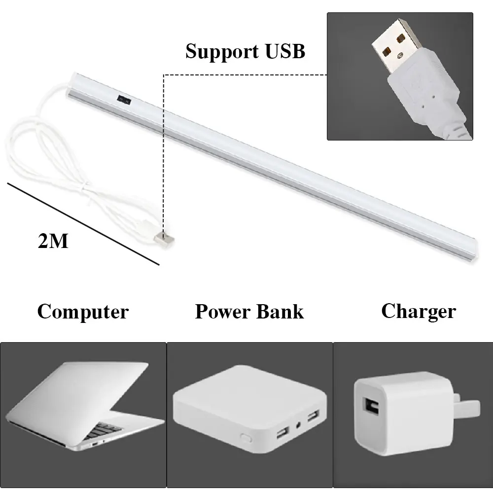 led kitchen lights 304050cm hand sweep switch under cabinet bedroom wardrobe closet night light bedroom home lighting free global shipping