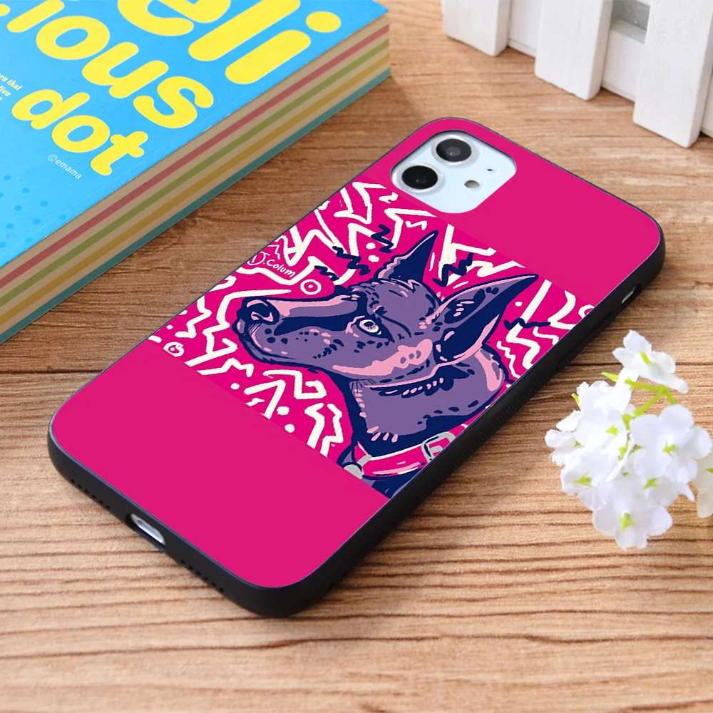 

For iPhone Purple Doberman Soft TPU border Apple iPhone Case