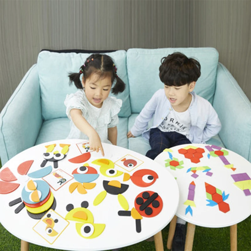 Juguetes tangram пазл 3d Животные головоломки Детские деревянные игрушки для детей игры