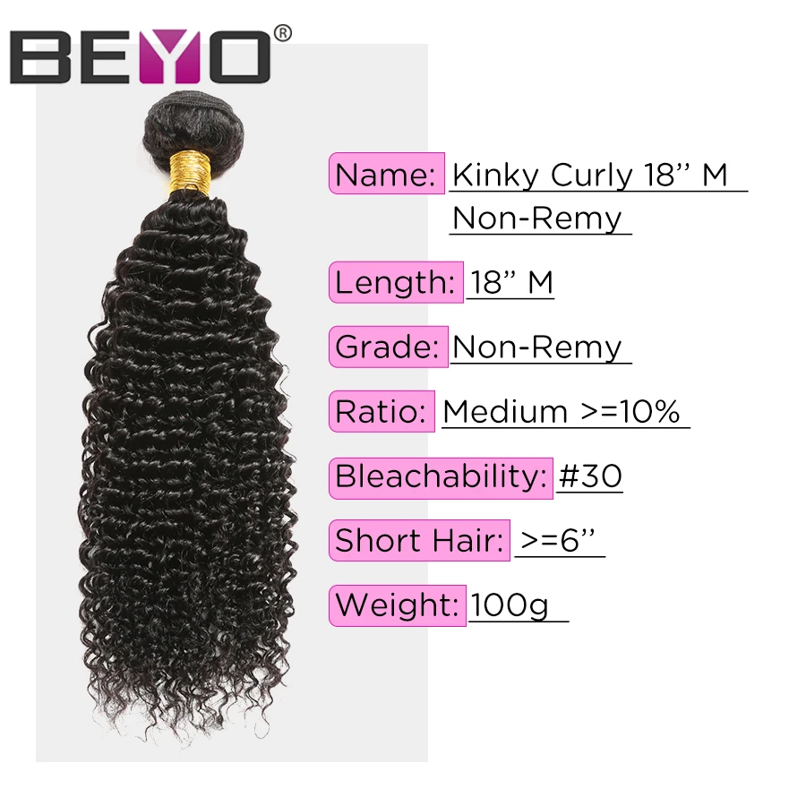 

Mongolian Afro Kinky Curly Hair Bundles 100% Human Hair Bundles 4 or 3 Bundles Deal Non Remy Hair Weave Bundles Beyo Hair