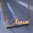 Ожерелье с именем на заказ, цепочка из нержавеющей стали, Персонализированный Кулон, очаровательные украшения из розового золота для женщин и девочек