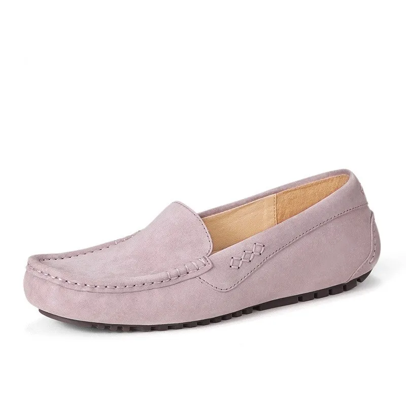 

2019 Casual Shoes Women Flat Loafers Slip On Flats Genuine Leather Shoes For Women Comfortable Moccasins Femal Driving Footware