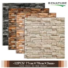 BENATURE 12 шт.пакет 3D кирпичная Настенная Наклейка спальня гостиная ТВ настенное украшение 77x7 0 см водонепроницаемые самоклеящиеся обои