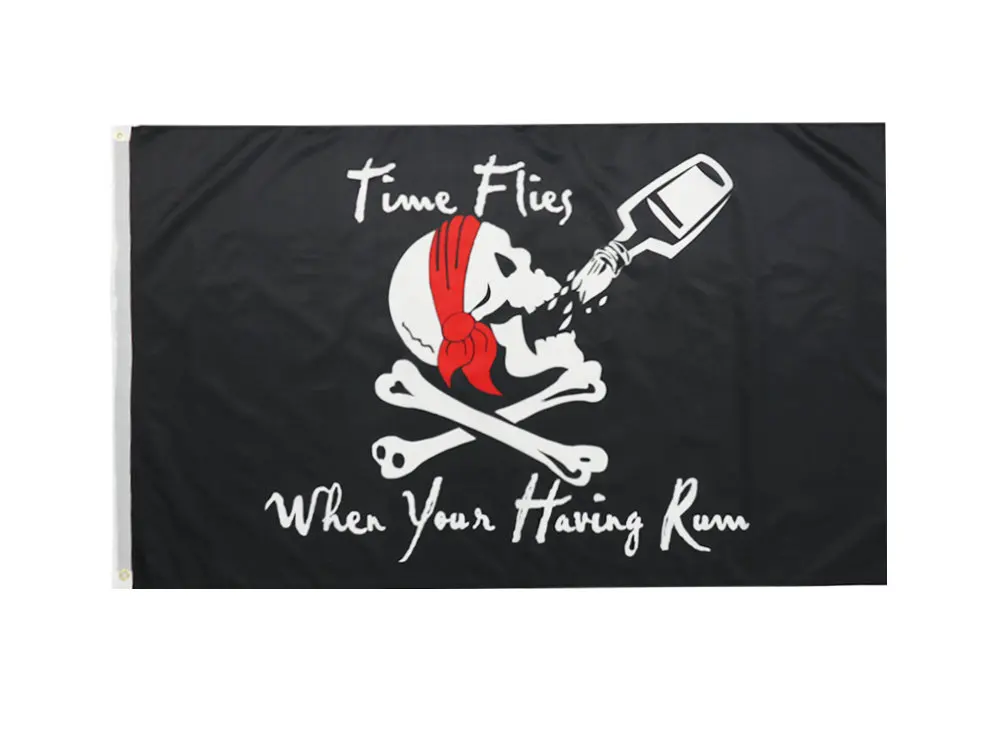 90x150 см Толстая кость черепа роджерара пить время летит когда у вас ром пиратский