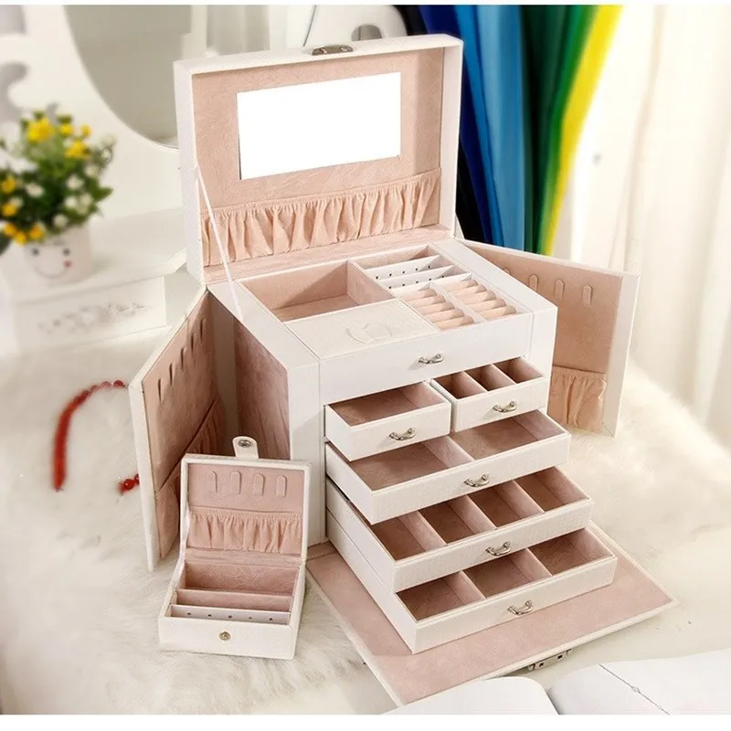 

1 Piece Portable Cosmetic Case Fashionable Jewelry Storage Box Ring Storage Suitcase For Travel Jewelry Organizer For Women Case