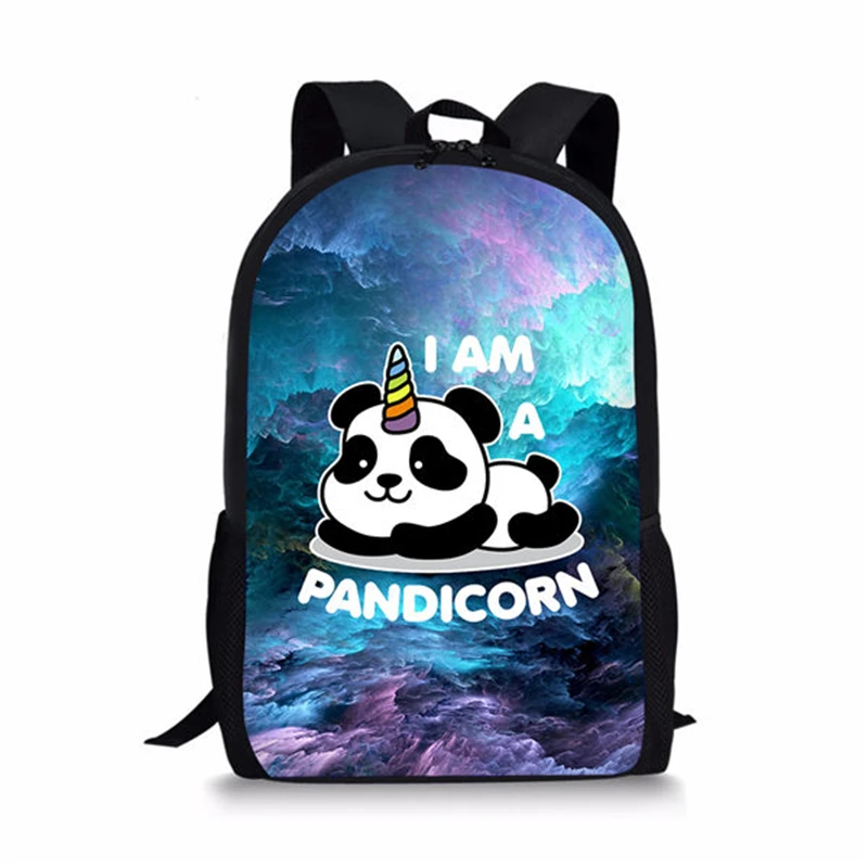 HaoYun Fashion Children's Backpack Panda Unicorn Pattern Students School Bags Cartoon Animal Book-Bag Mochila Women's Travel Bag