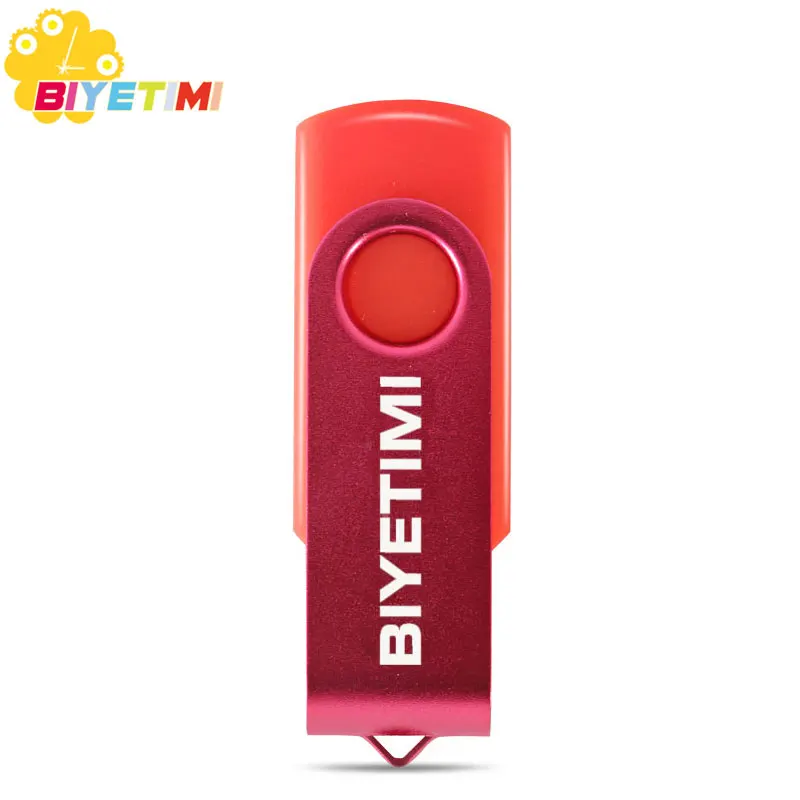 Usb флеш-накопитель Biyetimi объемом 128 ГБ, миниатюрный металлический флеш-накопитель объемом 64 ГБ, 32 ГБ, 16 ГБ, 8 ГБ, флеш-диск usb 2,0, флешка, флешка, флешки - Цвет: Красный