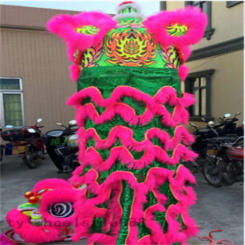 Костюм талисмана для танцев со львом шерсть Южная розовый Лев Китайская народная