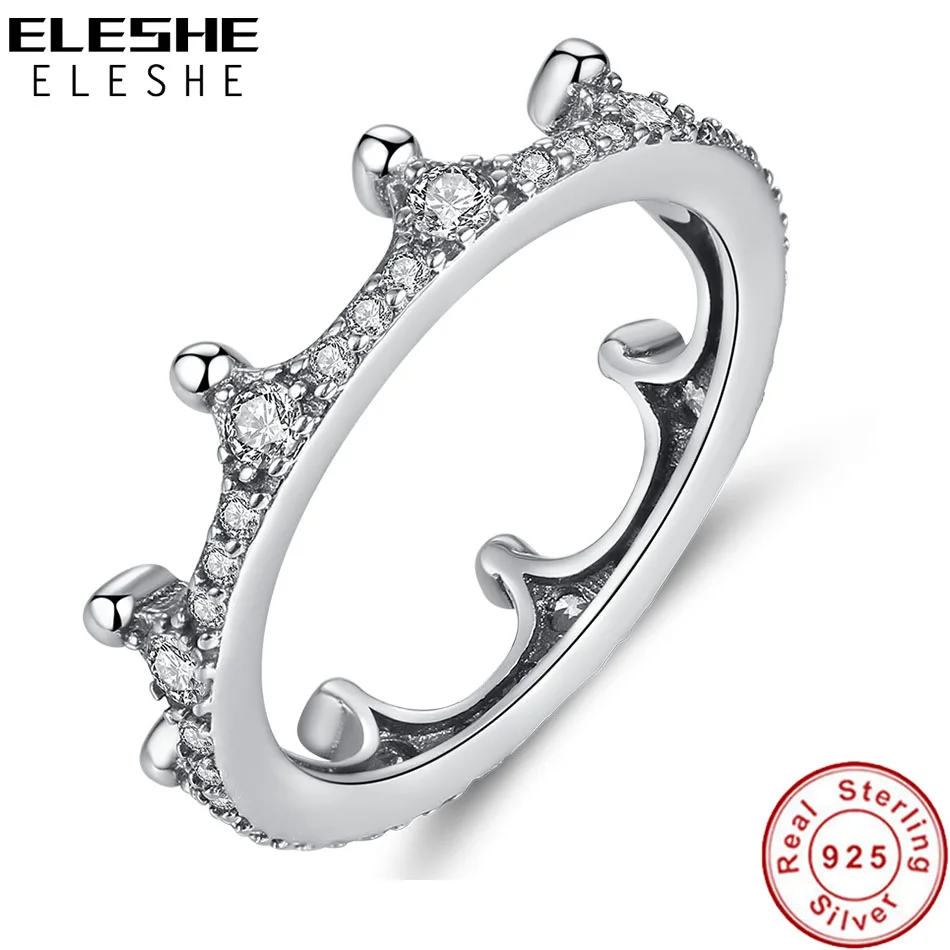 Королевская корона кольцо Аутентичные 925 стерлингового серебра с украшением в