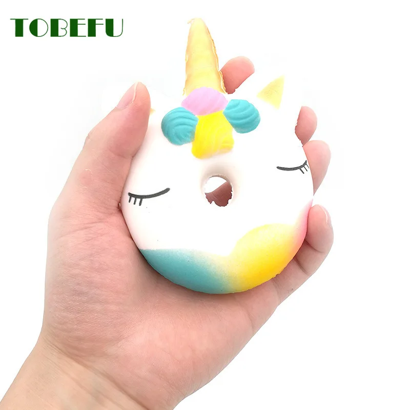 TOBEFU Jumbo Kawaii пончик Единорог Сжимаемый торт хлеб сжималки крем Ароматизированная
