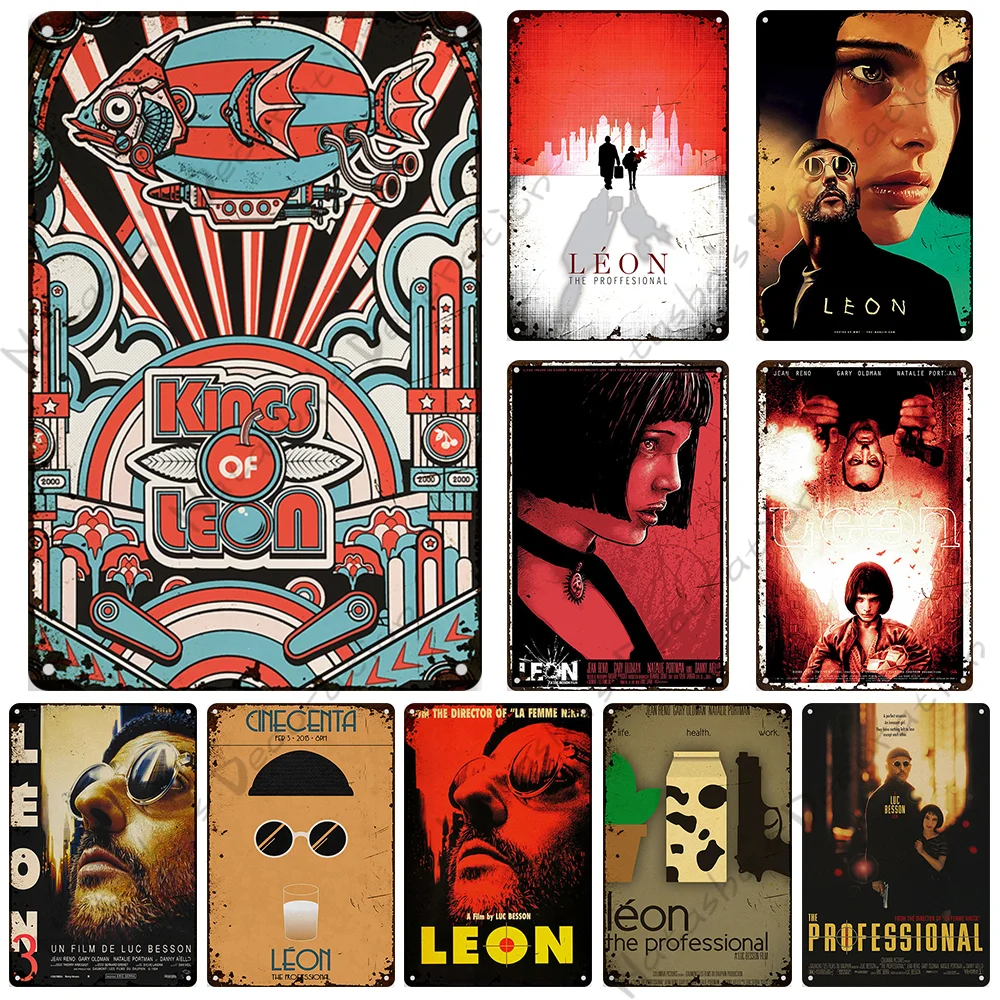 Leon ВИНТАЖНЫЙ ПЛАКАТ классический фильм знак бар Ретро плакат металлический паб