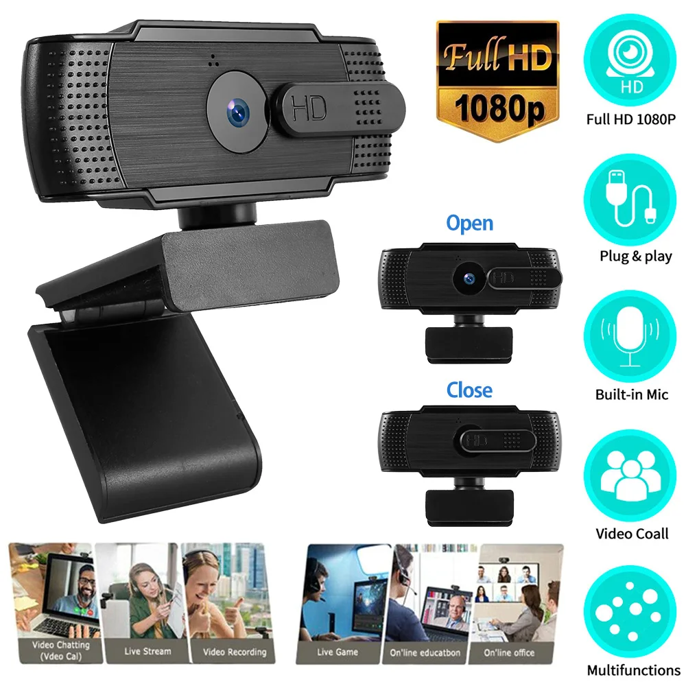 1080p HD USB веб камера с разрешением Full Автофокус Камера микрофоном AF для