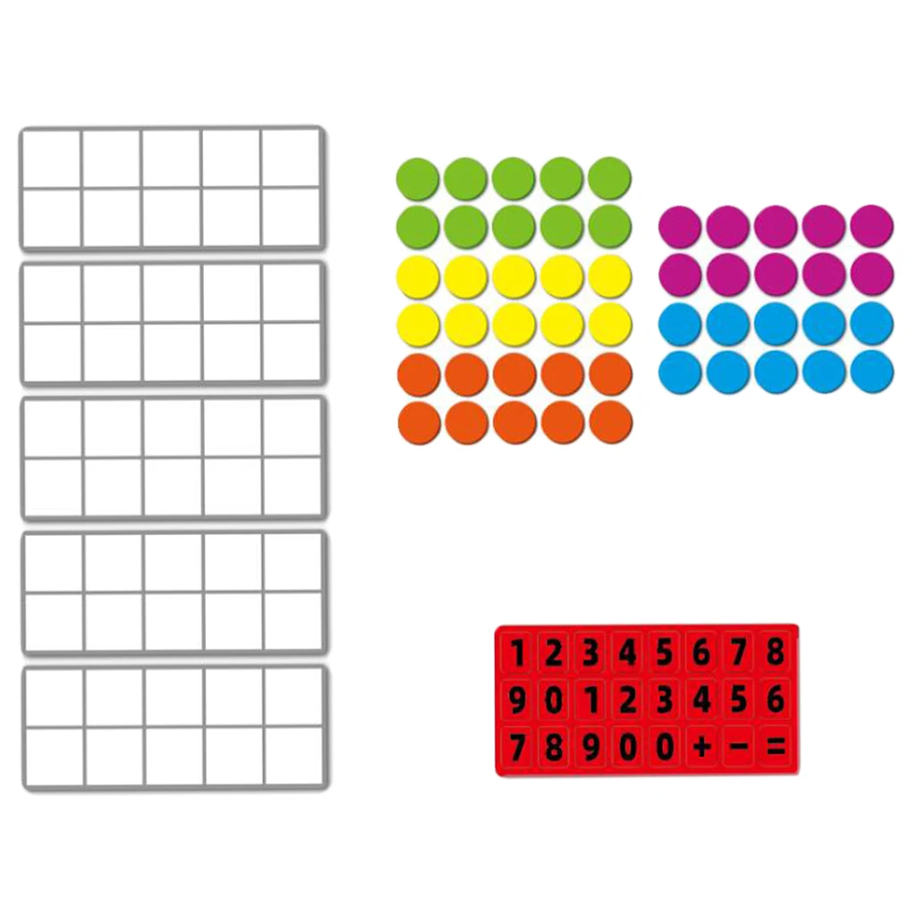 

Montessori Magnetic Ten-Frame Classroom Math Manipulative Counting Home School Number Blocks Toy for Kindergarten Kids