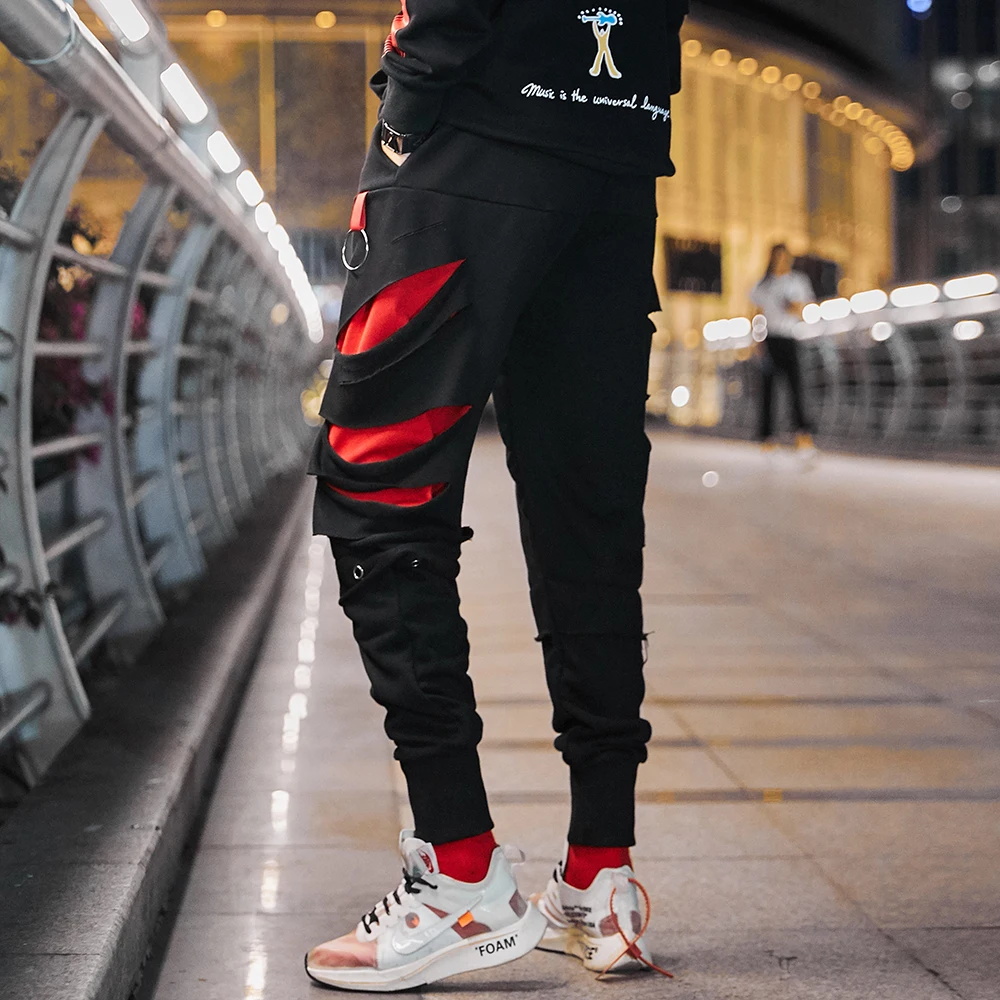 Мужские хлопковые спортивные брюки в стиле хип хоп|Спортивные брюки| |