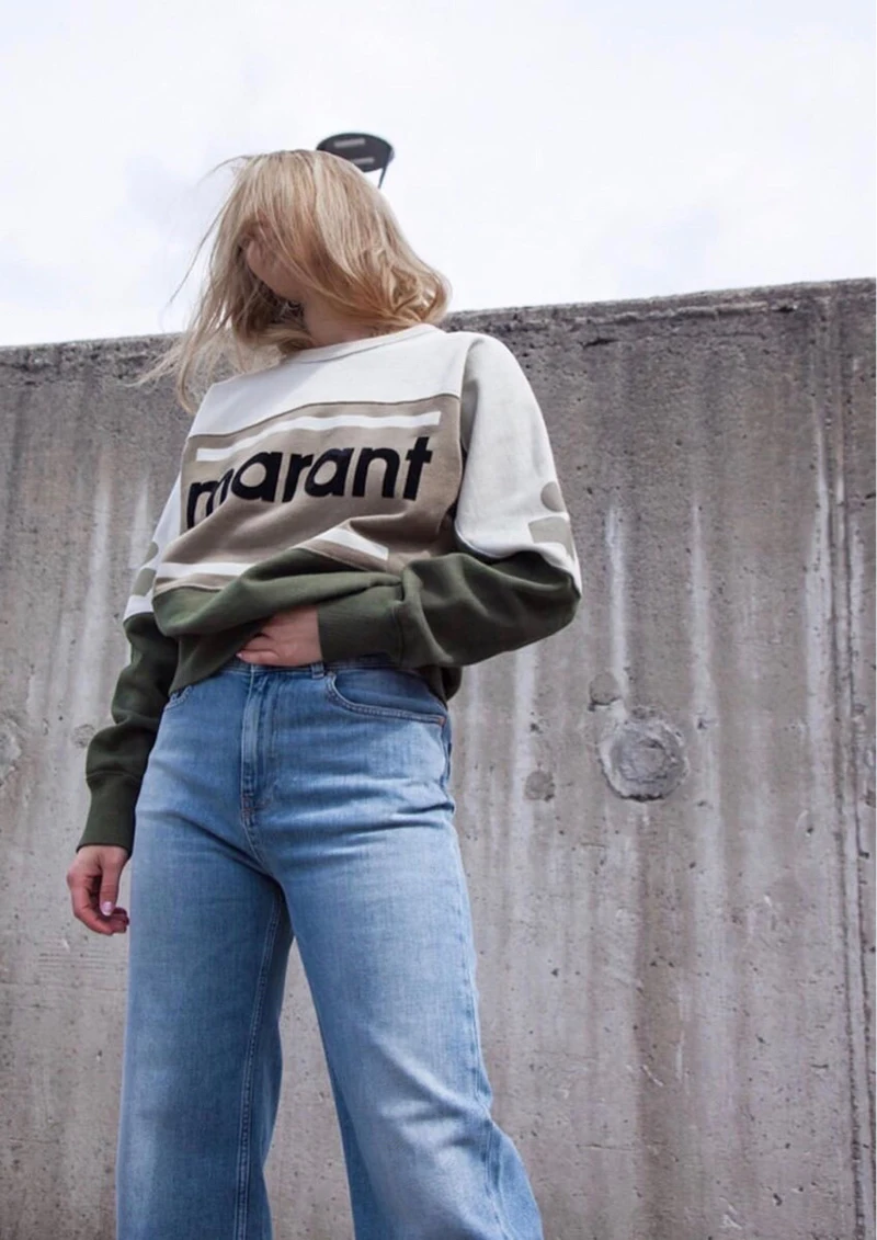 

2021Autumn Winter Contrast Color Women Sweatshirt Flock Print Long Sleeve O Neck Casual Wild Lady Pullover Tops Hoodies