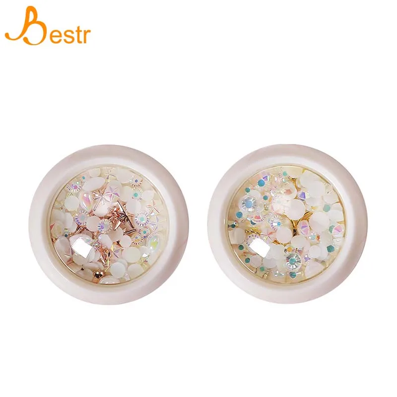 3D Стразы жемчужные камешки для дизайна ногтей разнообразные DIY драгоценные камни