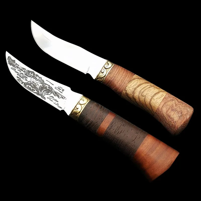 Mengoing Wolf зеркальный охотничий нож с фиксированным клинком 5Cr13 из нержавеющей