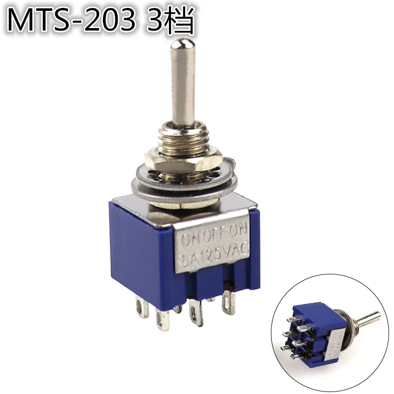 5 шт. мини MTS 203 6 Pin G104 ВКЛ ВЫКЛ на 6A 250V тумблеры хорошее качество Темно Синий