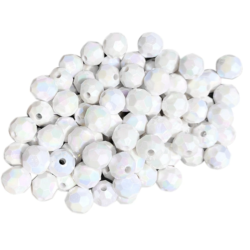 

Acrylic Beads Beads Pack AB Symphony Porcelain White 10mm Corner Beads Handmade DIY Weaving Loose Beads