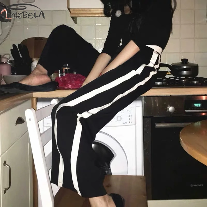 Imliy Bela повседневные расклешенные брюки для женщин с высокой талией панельные