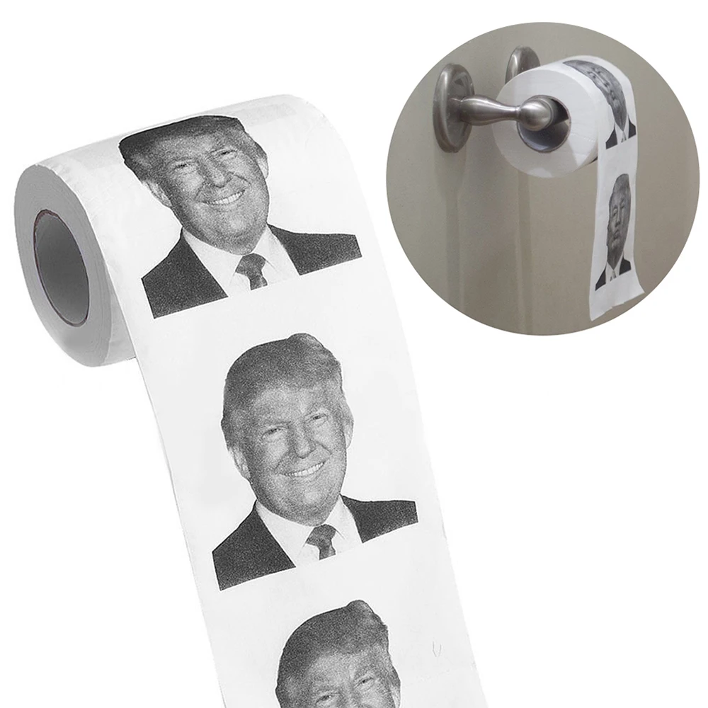 Новинка! Забавный Трамп поцелуй лицо туалетная бумага рулон холлари рулон бумаги Рождество туалетная бумага Рождественский подарок поставки ткани