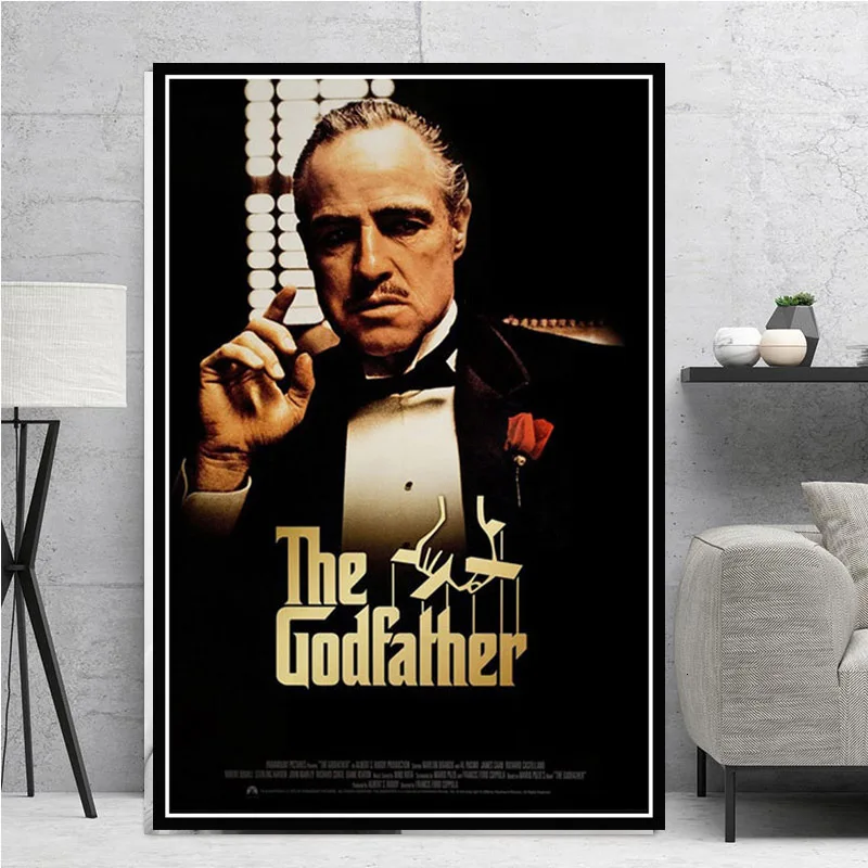 

Gangster Poster Godfather Movie Posters and Prints Classic Canvas Painting Wall Art Picture for Living Room Home Decor Cuadros