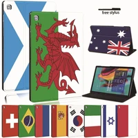 for samsung galaxy tab a a6 710a7 10 4 a7 lite a8 10 5es5es6 lite print national flag pu leather tablet stand cover case